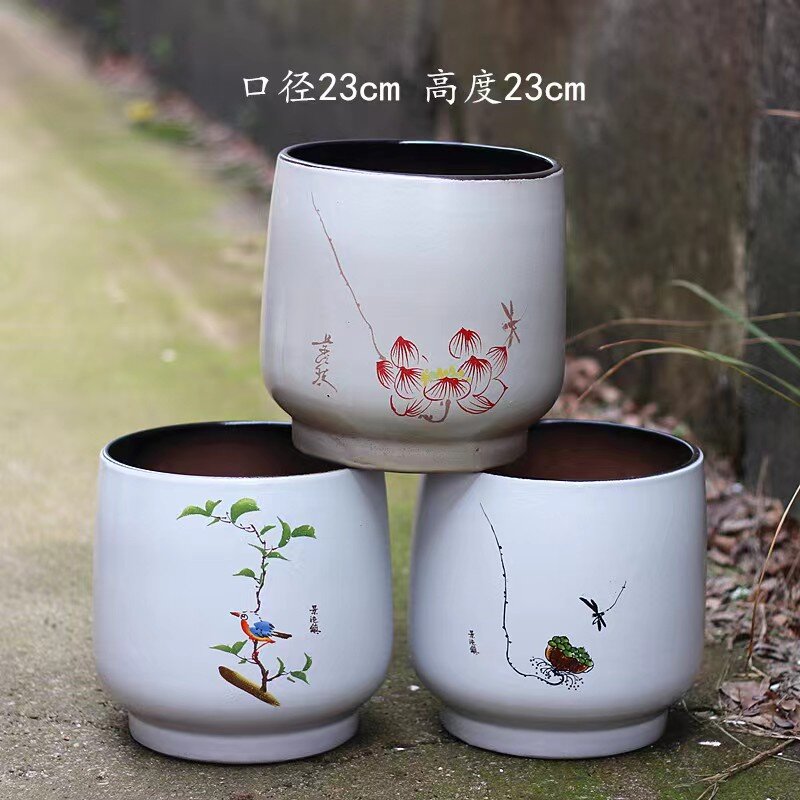 Adorable Small Cylinder Flower Planter Pot with Saucers for Indoor Plants  Succulent Snake Plants Cactus Herbs(2).jpg