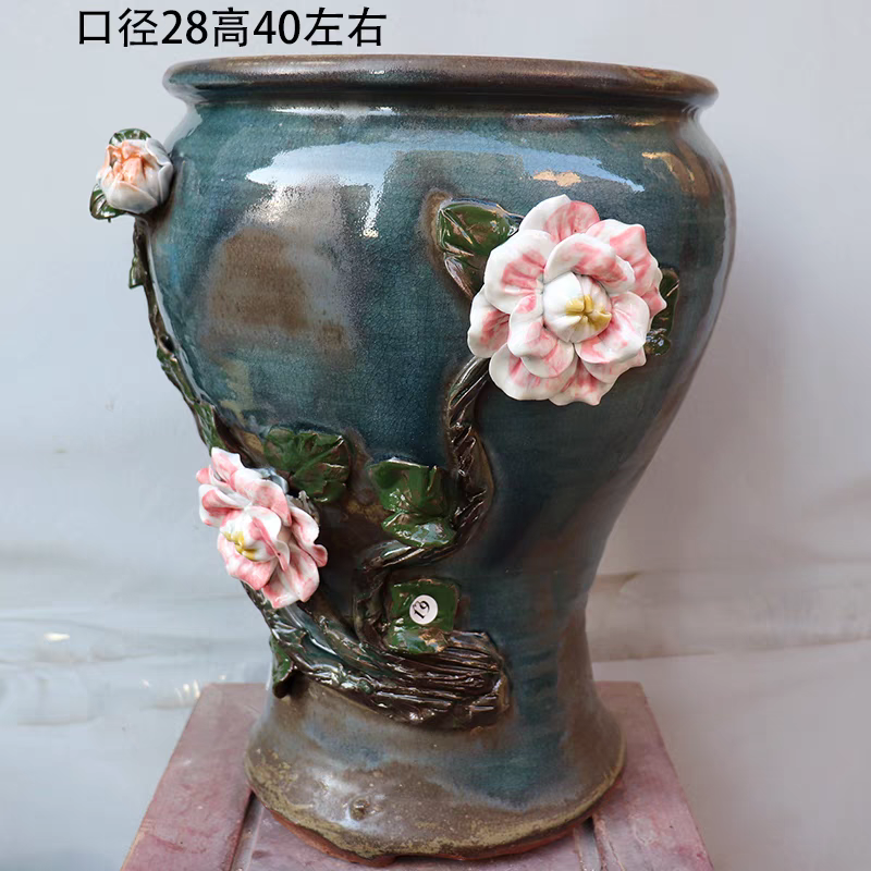 Ceramic Plant Pot with Drainage Hole and Decorative Wavy Design Small Succulent Planter Container(1).png