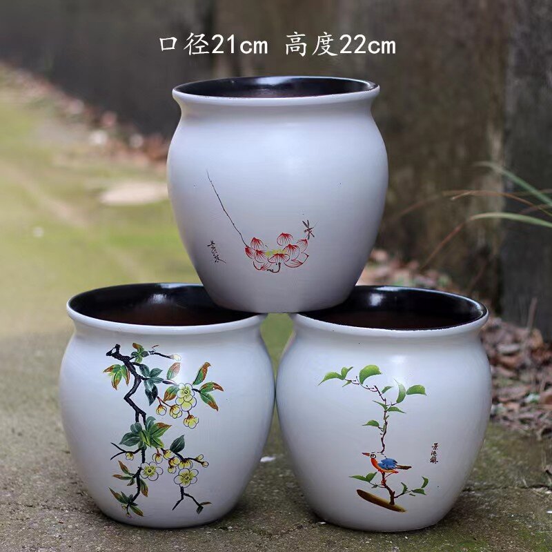 Personalized Indoor Small White Ceramic Flower Scculent Pot With Bamboo Tray for Home Decor.jpg