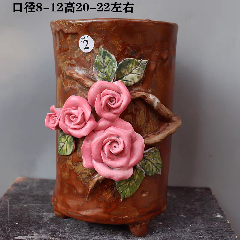 Succulent Pot with Drainage and Saucer Glazed Terracotta Round Ceramic Succulent Planter Cactus Plant Pot.png