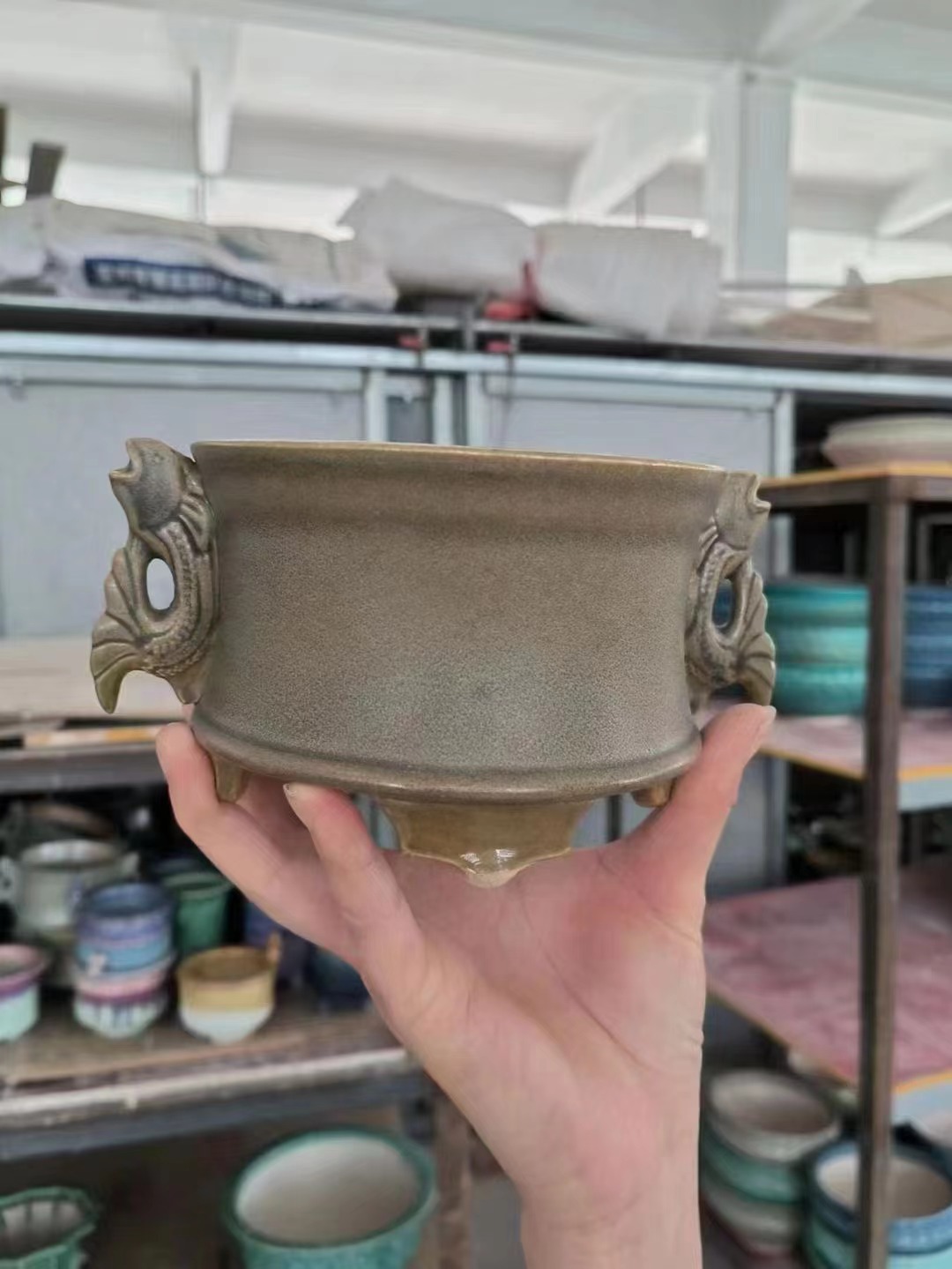 Glazed Ceramic Flower Pot Vintage Purple Clay Bonsai Pot Large Diameter for Fleshy Green Plants Boutique.jpg