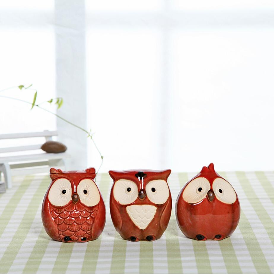 18 (1) various shape red owls small Ceramic craft gift.jpg